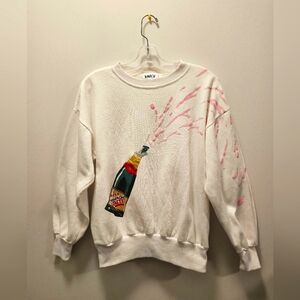 Haiku Champagne Taste Graphic Crewneck Sweater | Size Medium